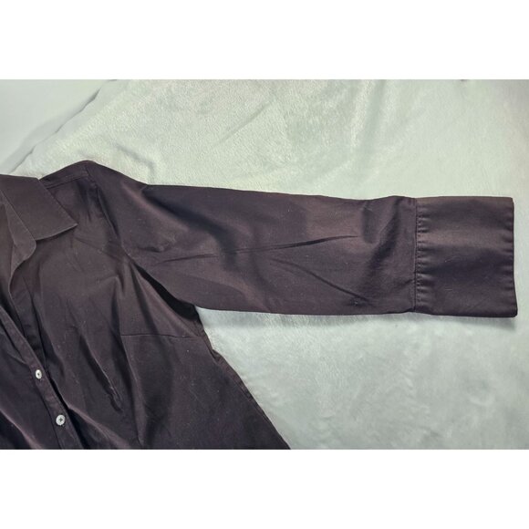 Banana Republic Button Down Cotton Shirt Blouse Brown Long Sleeve Size M - Picture 3 of 10